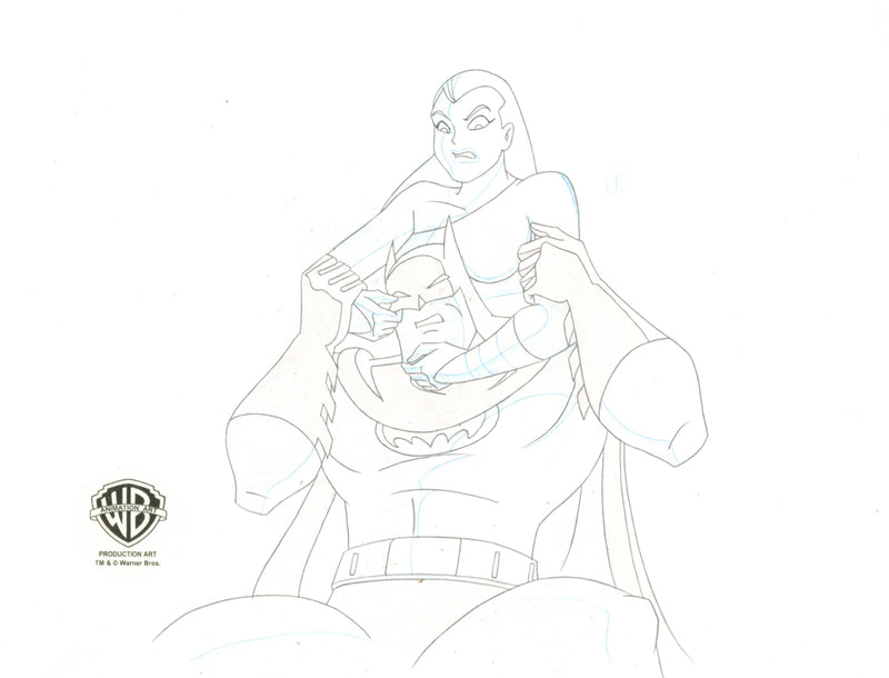 Batman The Animated Series Original Production Drawing: Red Claw and Batman