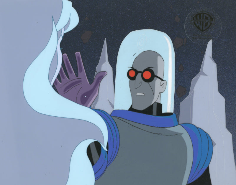 Batman The Animated Series Original Production Cel with Effects Drawing: Mr. Freeze and Nora