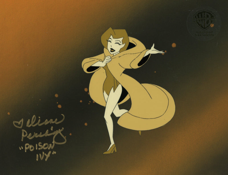 The New Batman Adventures Original Production Cel with Matching Drawing Signed by Diane Pershing: Poison Ivy