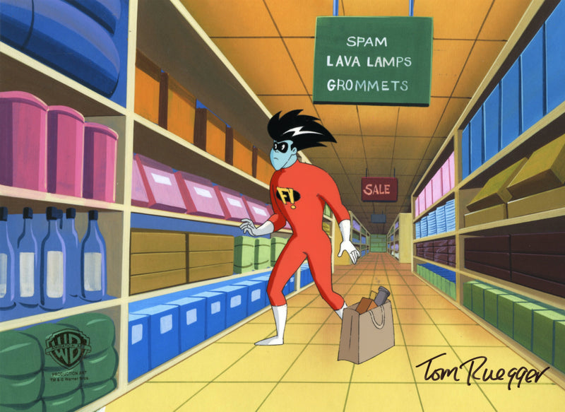 Freakazoid Original Production Cel Signed by Tom Ruegger: Freakazoid