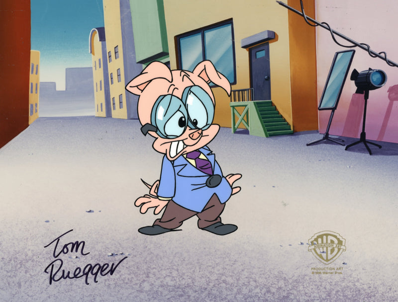 Tiny Toon Adventures Original Production Cel Signed by Tom Ruegger: Hamton