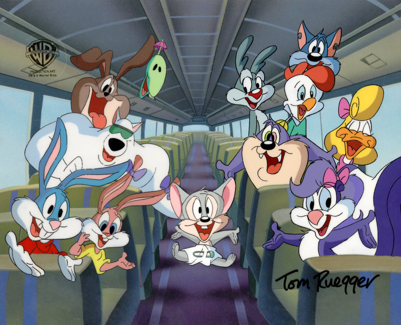 Tiny Toon Adventures Original Production Cel Signed by Tom Ruegger: Tiny Toons Cast