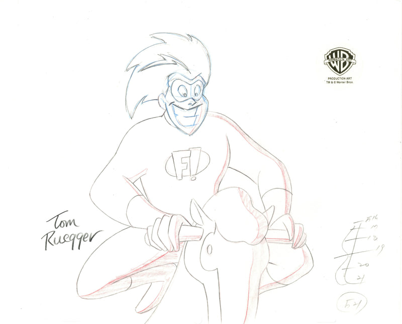 Freakazoid Original Production Drawing Signed by Tom Ruegger: Freakazoid
