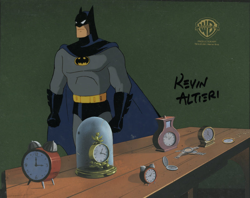 Batman The Animated Series Original Production Cel Signed by Kevin Altieri On Original Background: Batman