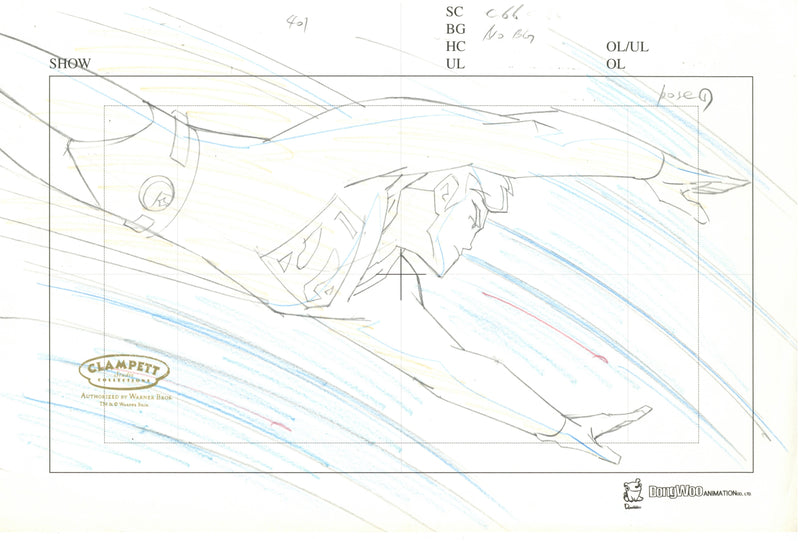 Legion of Super Heroes Original Production Drawing: Superman