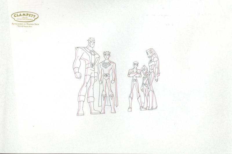 Legion of Super Heroes Original Production Drawing Double Aperture: Team