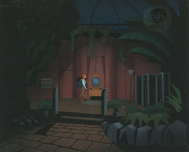 Batman The Animated Series Original Production Cel On Original Background: Pamela Isley