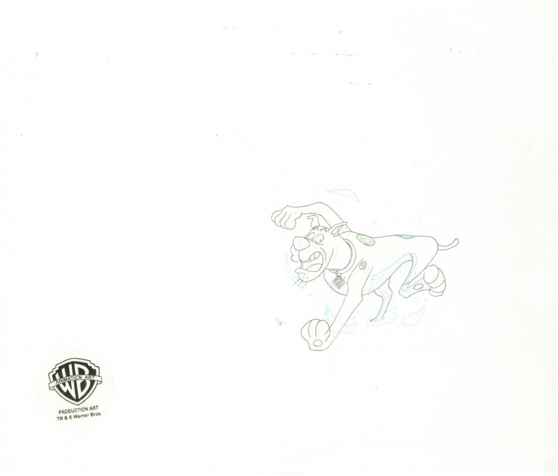 Scooby-Doo on Zombie Island Original Production Cel with Matching Drawing and Original Production Background Signed by Bob Singer: Scooby-Doo