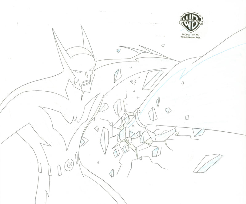 Batman Beyond Original Production Cel with Matching Drawing: Batman