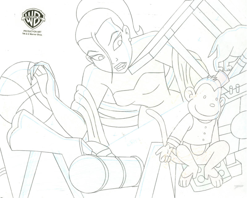 Batman Beyond Original Production Cel with Matching Drawing: Dana