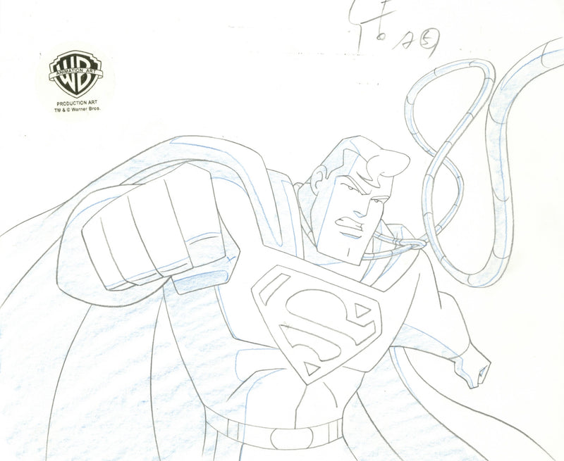 Superman the Animated Series Original Production Drawing: Superman