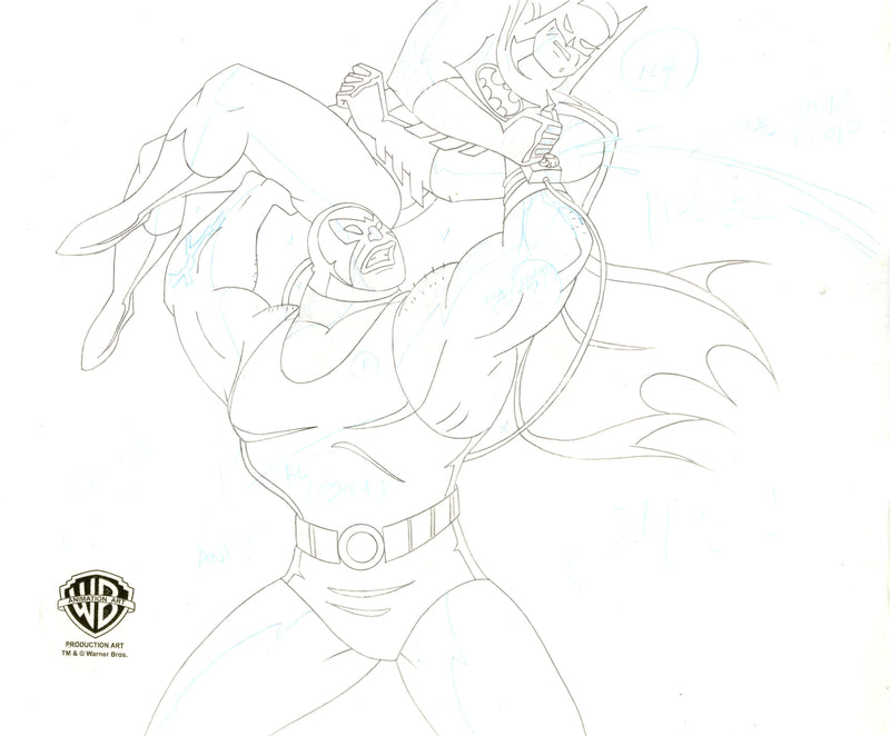 Batman The Animated Series Original Production Drawing: Bane, Batman