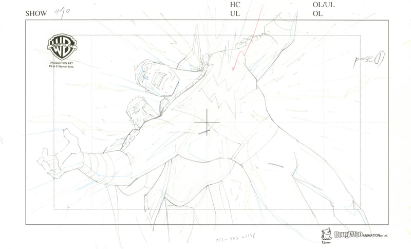 Justice League Unlimited Original Production Drawing: Superman, Shazam