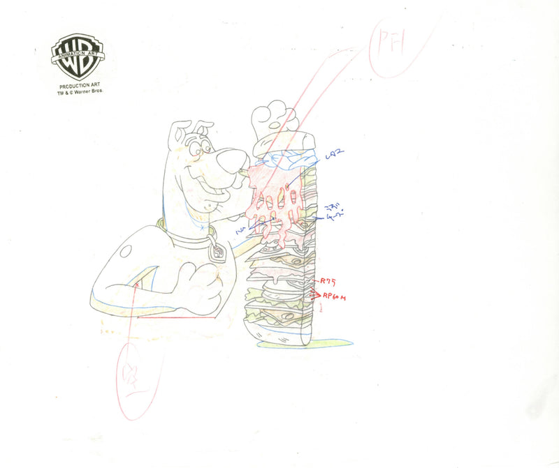 Scooby-Doo on Zombie Island Original Production Cel with Matching Drawing Signed by Bob Singer: Scooby, Shaggy