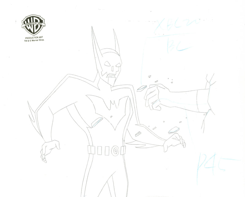 Batman Beyond Original Production Cel with Matching Drawing: Batman