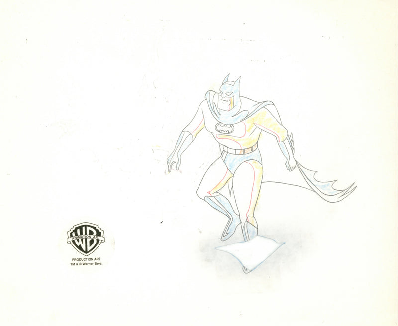 Batman The Animated Series Original Production Cel with Matching Drawing: Batman