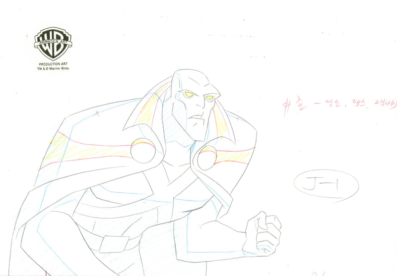 Justice League Original Production Drawing: Martian Manhunter