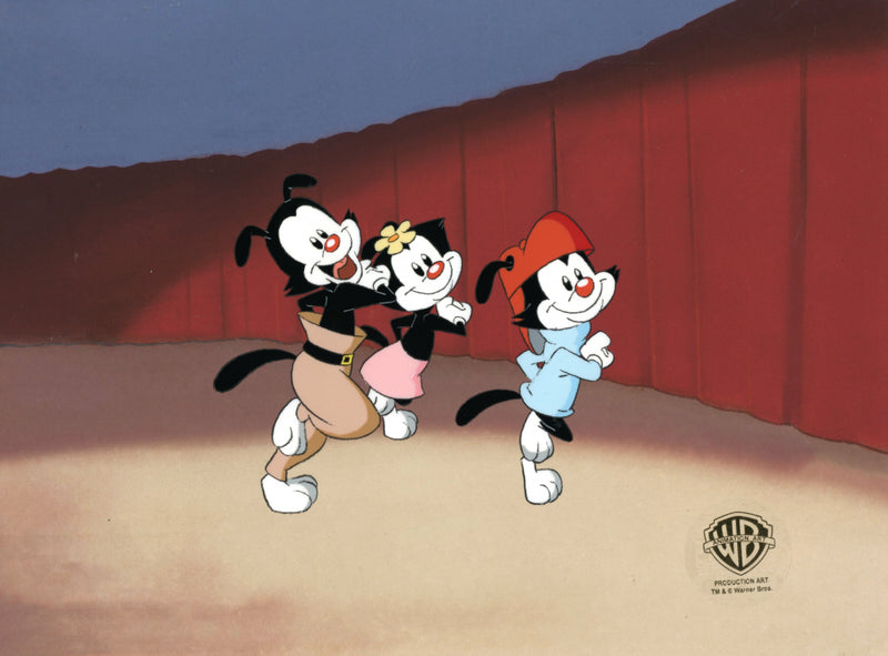 Animaniacs Original Production Cel with Matching Drawing: Yakko, Wakko, and Dot