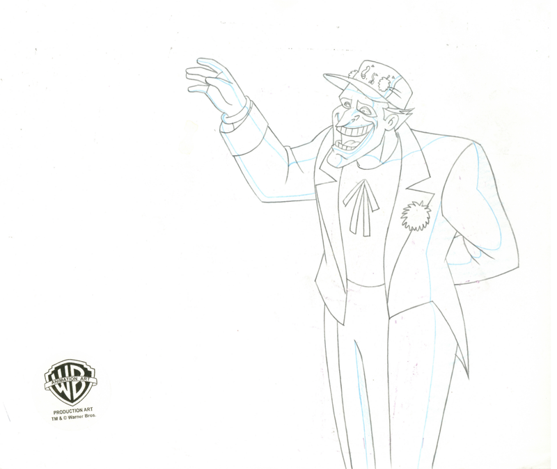 Batman The Animated Series Original Production Cel with Matching Drawing: Harley, Joker