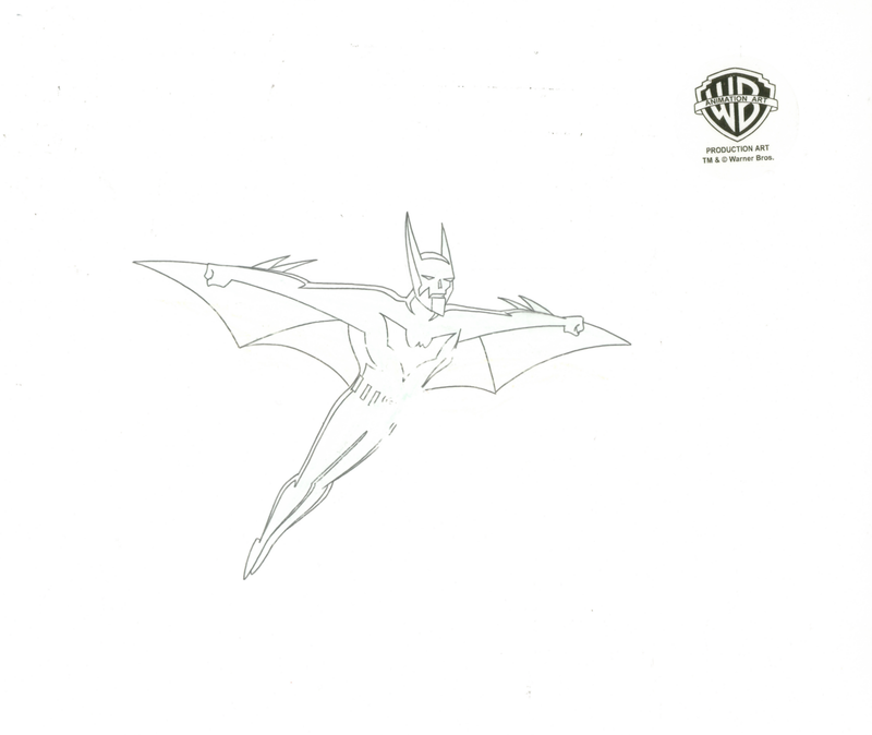 Batman Beyond Original Production Cel with Matching Drawing: Batman