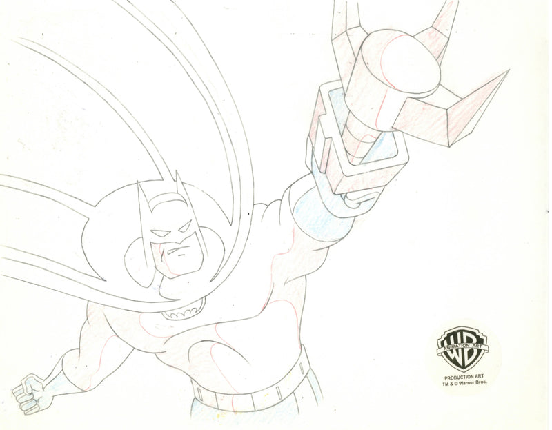 Batman The Animated Series Original Production Cel with Matching Drawing: Batman