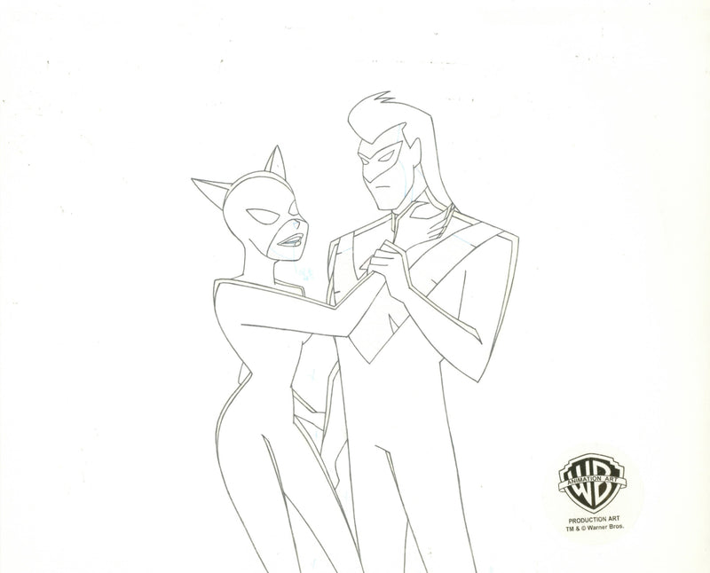 The New Batman Adventures Original Production Cel with Matching Drawing: Catwoman, Nightwing