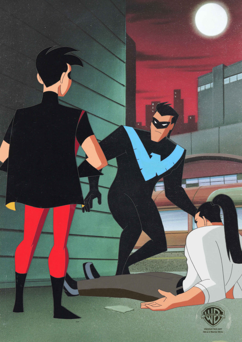 The New Batman Adventures Original Production Pan Cel: Nightwing, Robin