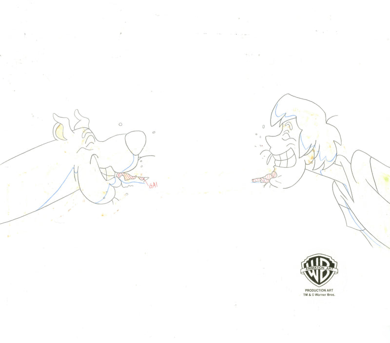 Scooby-Doo on Zombie Island Original Production Cel with Matching Drawing Signed by Bob Singer: Scooby, Shaggy