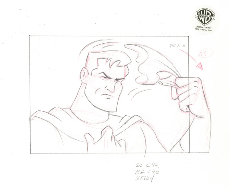 Batman The Animated Series Original Production Drawing: Bruce Wayne