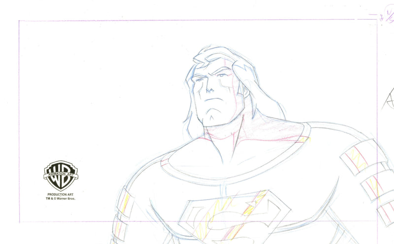 Superman: Doomsday Original Production Drawing: Superman