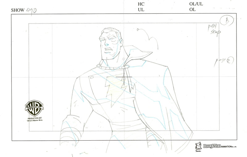 Justice League Unlimited Original Production Drawing: Shazam