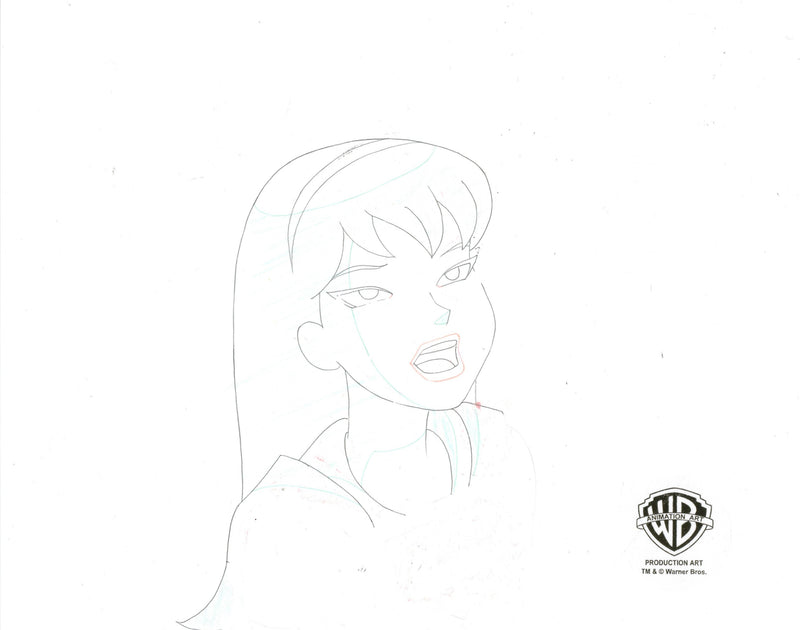 Superman The Animated Series Original Production Cel with Matching Drawing: Supergirl