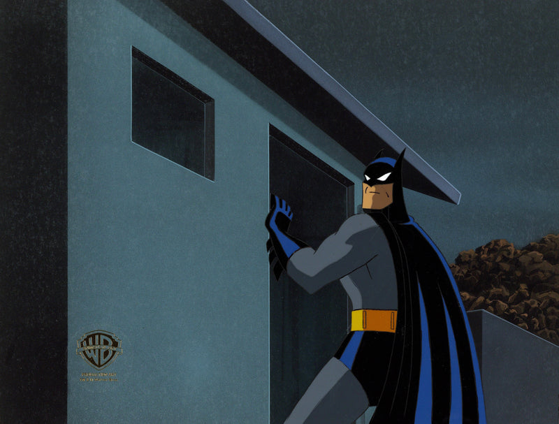 Batman The Animated Series Original Production Cel on Original Background: Batman