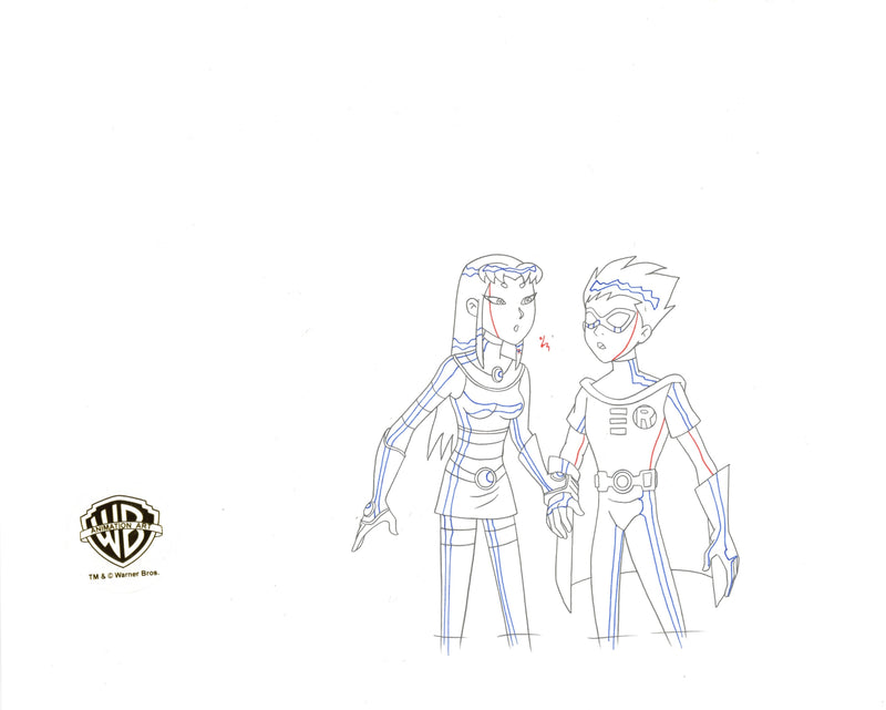 Teen Titans Original Production Drawing: Blackfire, Robin