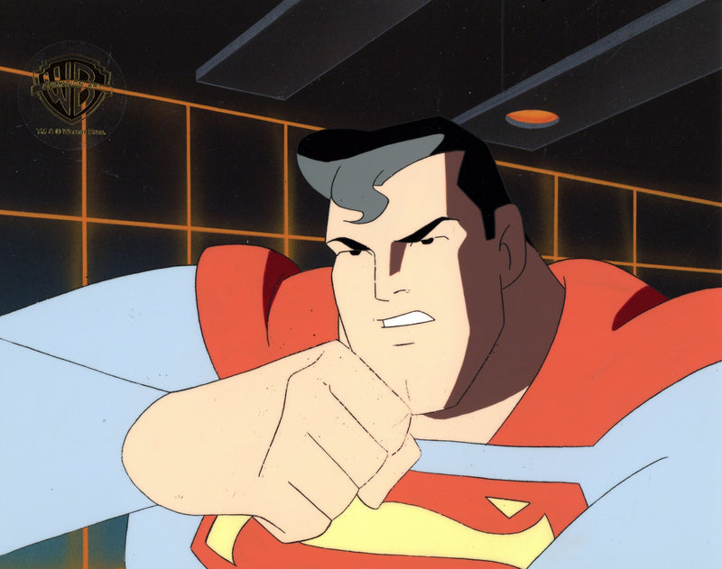 Superman The Animated Series Original Production Cel with Matching Drawing: Superman