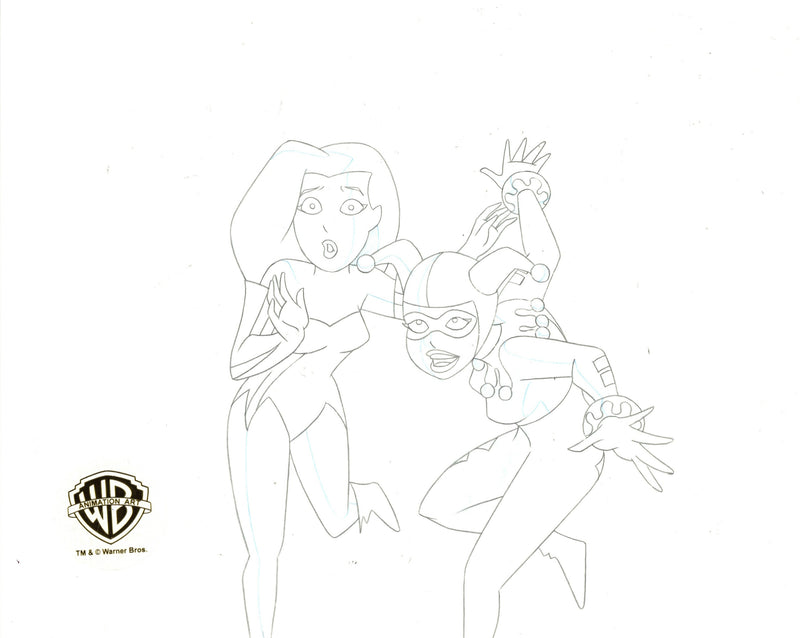 The New Batman Adventures Original Production Cel with Matching Drawing: Harley, Ivy