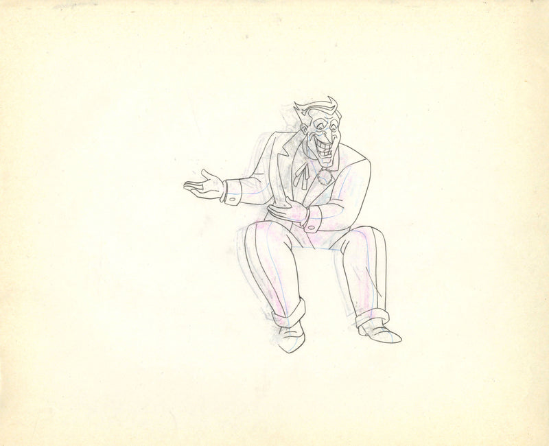 Batman The Animated Series Original Production Cel with Matching Drawing: Joker