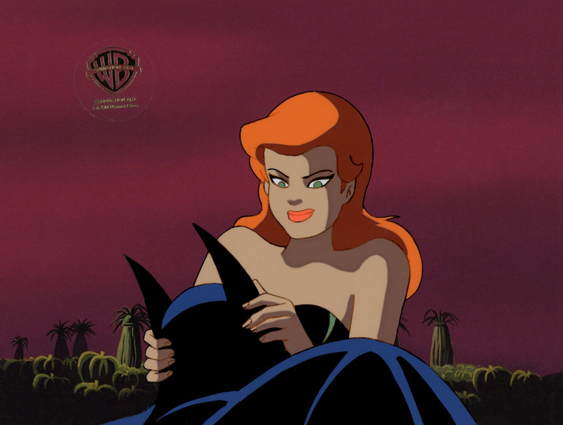 Batman The Animated Series Original Production Cel with Matching Drawing: Poison Ivy, Batman