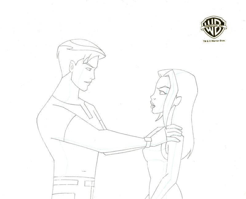 Batman Beyond Original Production Cel with Matching Drawing: Terry, Dana