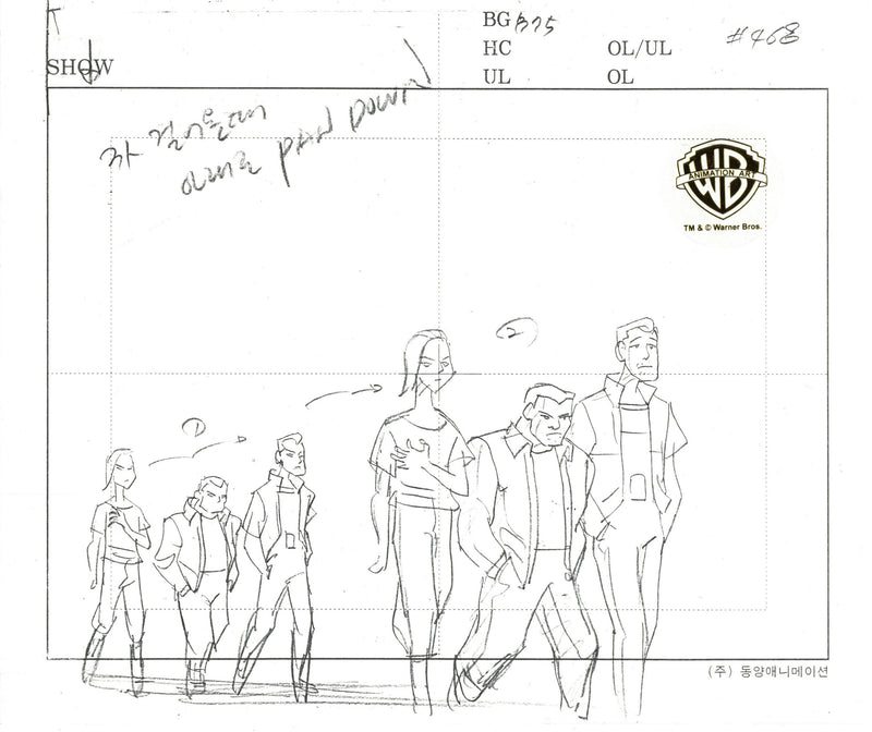 Batman Beyond Original Production Cel on Original Background with Matching Drawings: Terry McGinnis