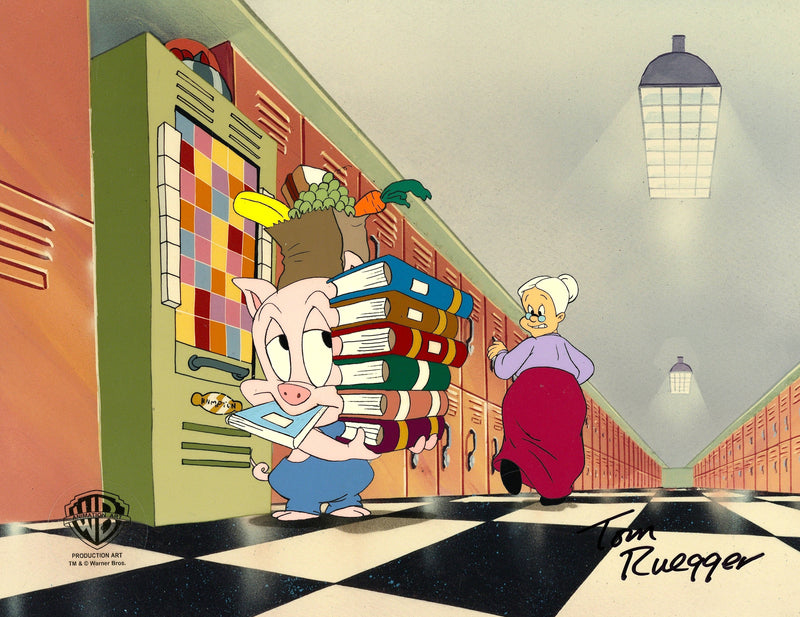 Tiny Toons Original Production Cel Signed by Tom Ruegger: Hamton, Granny