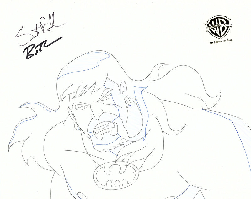 Justice League Original Production Drawing Signed by Bruce Timm and Scott Rummell: Aquaman