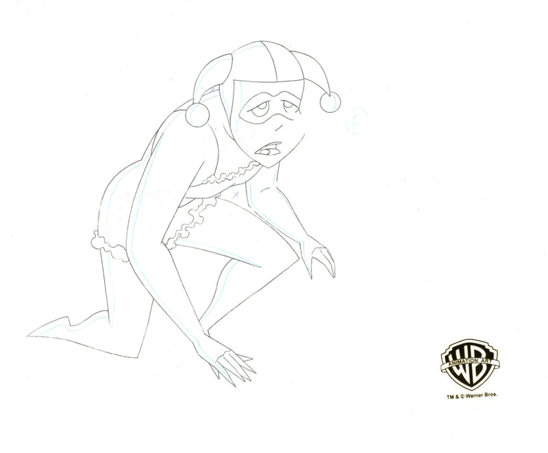 The New Batman Adventures Original Production Cel With Matching Drawing: Harley Quinn