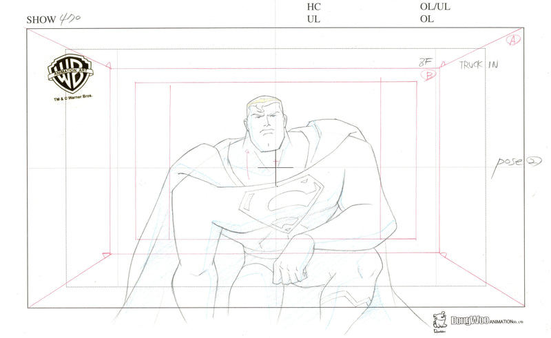 Justice League Unlimited Original Production Drawing: Superman