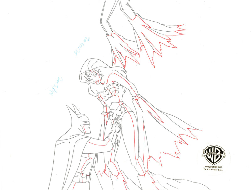 Justice League Original Production Drawing: Batman, Wonder Woman