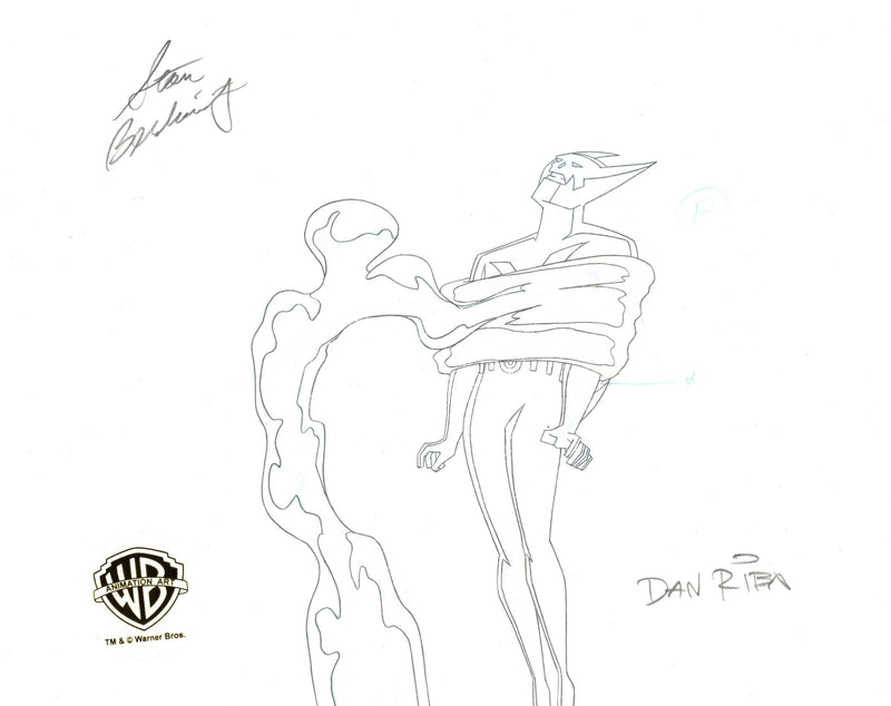 Batman Beyond Original Production Drawing Signed by Dan Riba and Stan Berkowitz: Batman