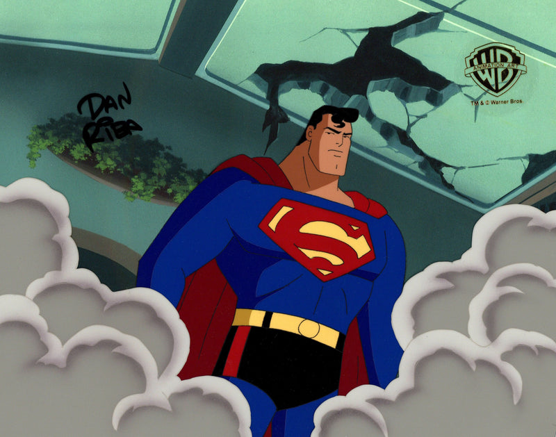 Superman The Animated Series Original Production Cel Signed by Dan Riba: Superman