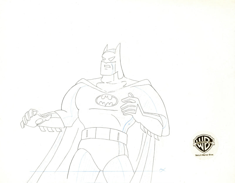 Batman The Animated Series Original Production Cel with Matching Drawing: Batman