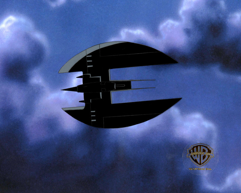 Batman The Animated Series Original Production Cel with Matching Drawing: Batplane
