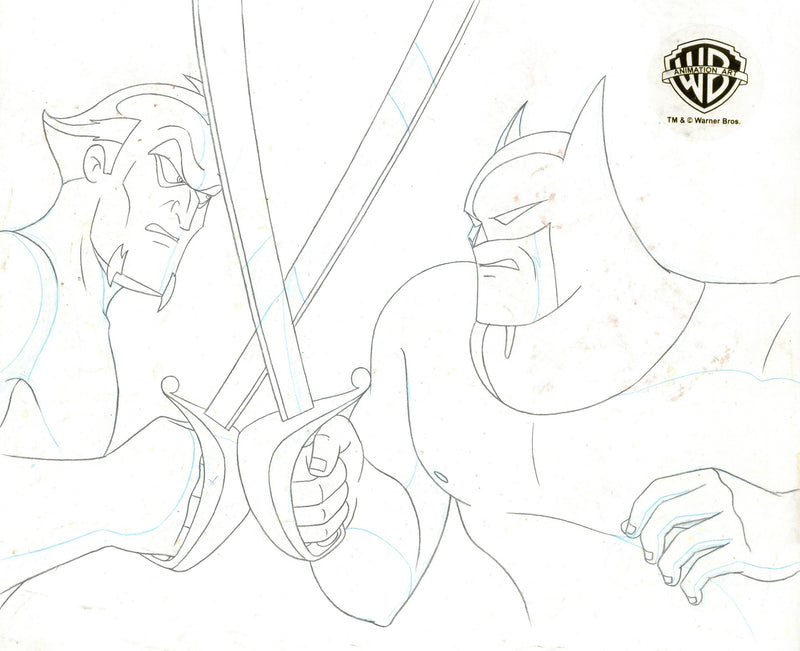 Batman The Animated Series Original Production Drawing: Ra's Al Ghul, Batman